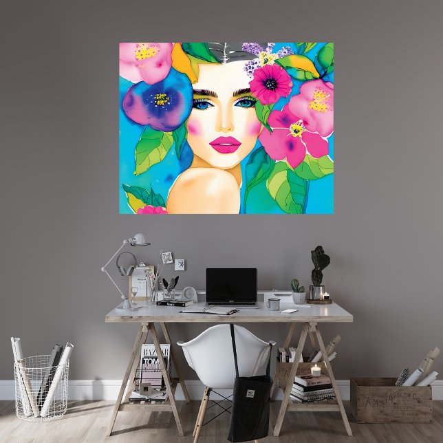 Blumenwelt Farbe 2 Leinwanddruck (Floral Beauty World Color 2 Canvas Print)