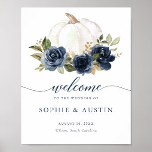 Blumenwerfer-Hochzeit im Herbst Begrüßungszeichen Poster