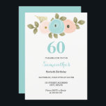 Blumenwettbewerb Aquamarin & Peach 60. Geburtstags Einladung<br><div class="desc">Blumenladen Aquamarin & Peach 60. Geburtstagsparty Einladung Matching Sammlung in Niche und Nest Store. Wir haben Kunstwerke von Freshmint Paperie https://www.etsy.com/shop/FreshmintPaperie</div>