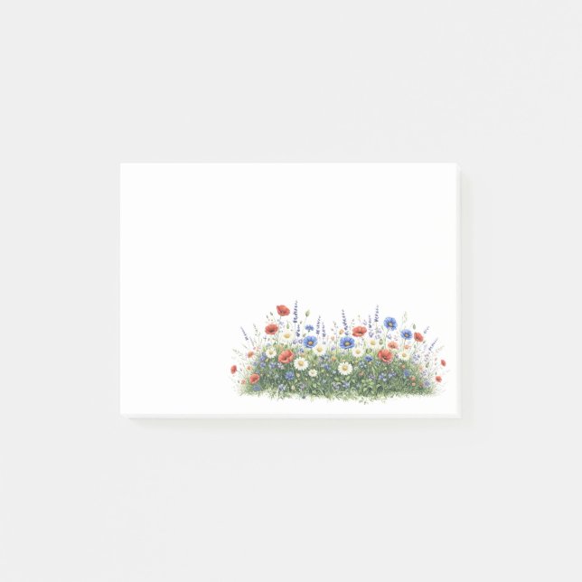 Blumenwiese Botanischer Garten Blumen Post-it Klebezettel (Vorderseite)