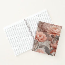 Blumenwiese in Blush und Nutmeg Notizbuch