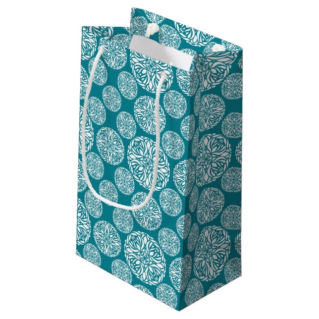 Blumenwinterschneeflocke Kleine Geschenktüte (Rückseite Schrägansicht)
