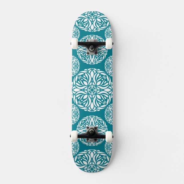 Blumenwinterschneeflocke Skateboard (Vorderseite)