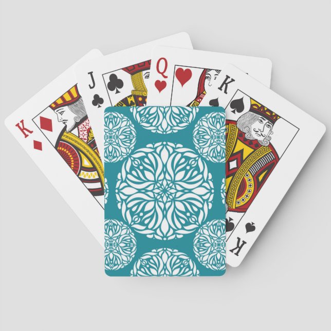 Blumenwinterschneeflocke Spielkarten (Rückseite)