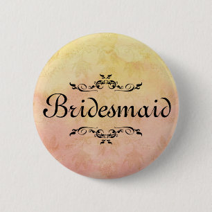 Blumenwirbel Border Bridesmaid Button