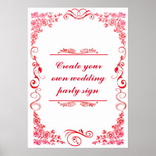 Blumenwirbel Dekorative Hochzeitsfeier an der Gren Poster