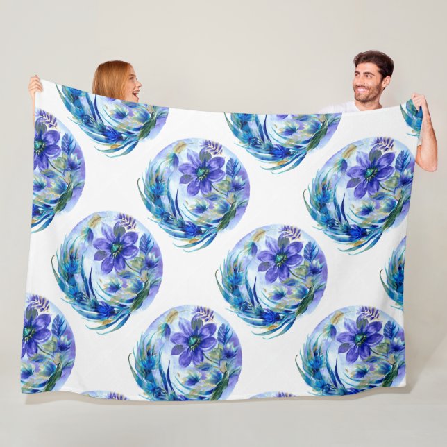 Blumenwirbel Fleecedecke (Beispiel)