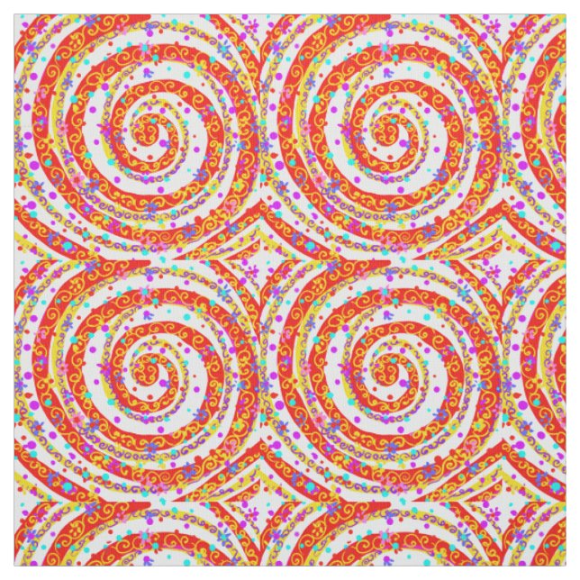 Blumenwirbel Stoff (Muster)