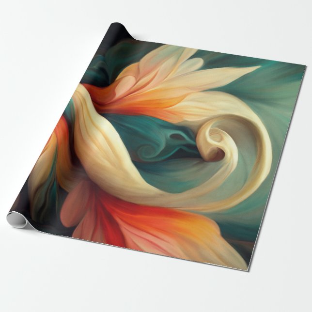 Blumenwirl Design DekoPage Kunstmalerei Geschenkpapier (Ungerollt)