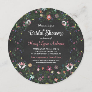 Blumenwreath-Tafel-Brautparty-Einladungen Einladung