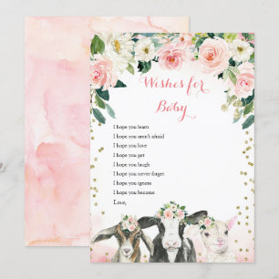 Blumenwünsche von Nutztieren für Baby-Card Einladung