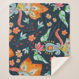 Blumenzauber: Aquarellfarbene Blume Sherpadecke