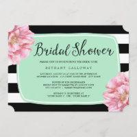 Blumenzauber, Bridal-Dusche Einladung / Minze