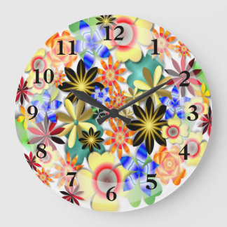 Blumenzauber Große Wanduhr
