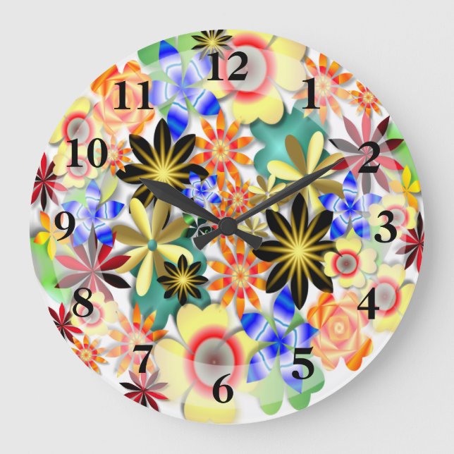 Blumenzauber Große Wanduhr (Vorderseite)