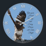 Blumenzauber Große Wanduhr<br><div class="desc">Diese Uhr zeigt ein phantastisches Foto von Wildtieren eines Rotschwanzhawks,  der auf dem Dach steht und dessen Flügel hoch über dem Kopf hochgehoben sind und sich auf den Start vorbereiten,  mit einem inspirierenden Zitat: Gib deinen Herzschlag und jeder Traum wird fliegen.</div>