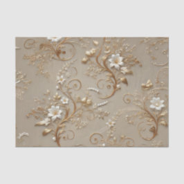 Blumenzauber mit weißer und golfblütiger Decoupage Seidenpapier