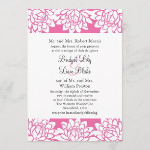 Blumenzauber und moderne Hochzeitseinladung Einladung