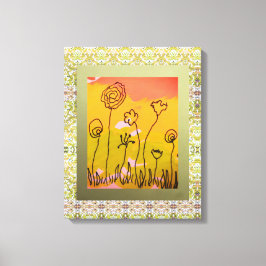 Blumenzeichnung Leinwanddruck