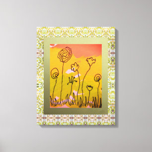 Blumenzeichnung Leinwanddruck