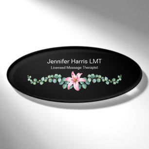 BlumenZen genehmigter Massage-Therapeut Namenschild