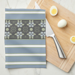 Blumenzentriertes Design in Blau Geschirrtuch