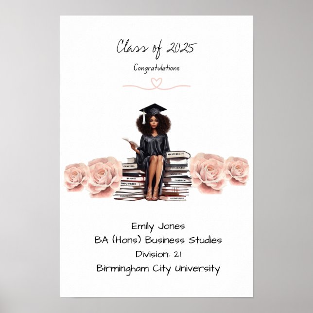 Blumenzertifikat Abschluss Poster (Vorne)