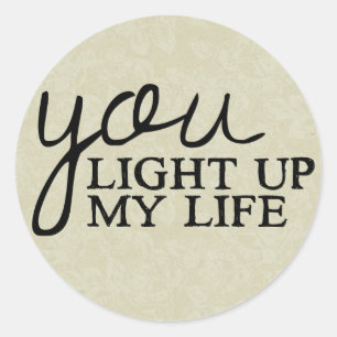 Blumenzettel aus der Liebe beleuchten mein Leben Runder Aufkleber