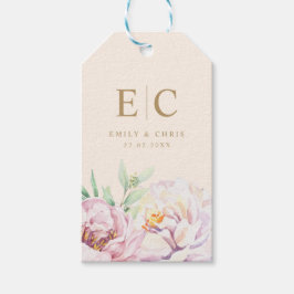 Blumenzettel für Minimalistische Monogramme Geschenkanhänger