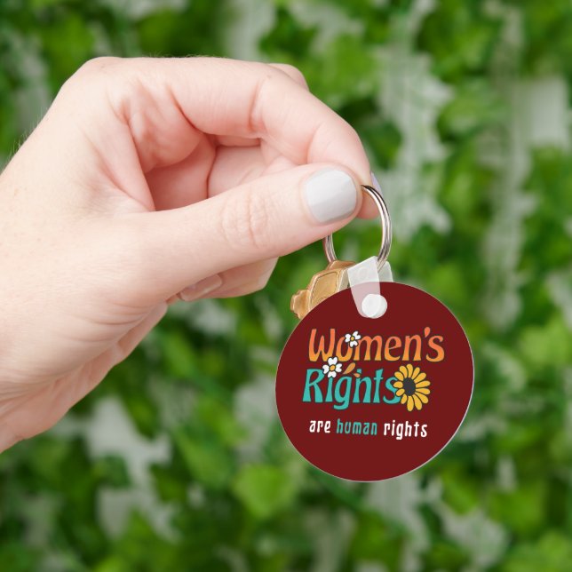 Blumenzettel zu den Menschenrechten der Frauen Schlüsselanhänger (Hand)
