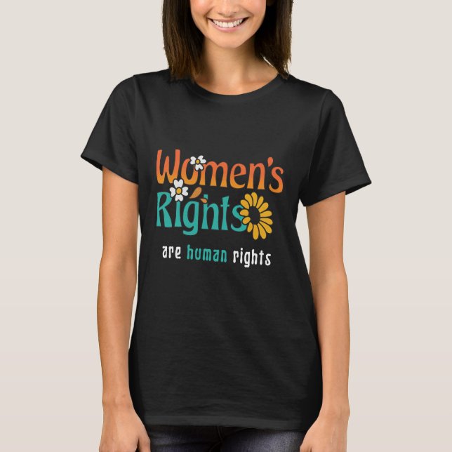 Blumenzettel zu den Menschenrechten der Frauen T-Shirt (Vorderseite)