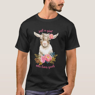 Blumenziege Mama Nur ein Mädchen, das Lieben Ziege T-Shirt