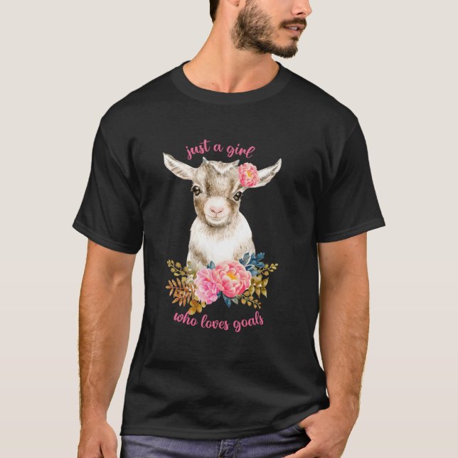 Blumenziege Mama Nur ein Mädchen, das Lieben Ziege T-Shirt (Vorderseite)