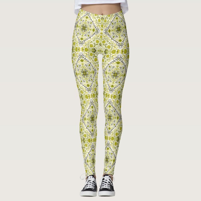 Blumenziegel in grün leggings (Vorderseite)