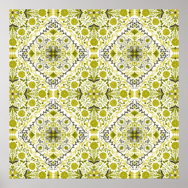 Blumenziegel in grün poster (Vorne)