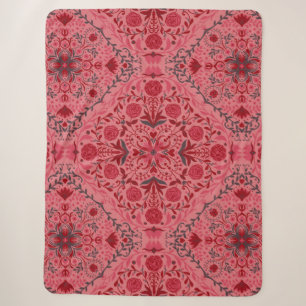 Blumenziegel in Rot und Wassermelone in Rosa Sherpadecke