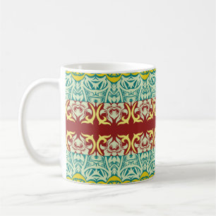 Blumenzierkunst: Nahtloses Vintages Design Kaffeetasse