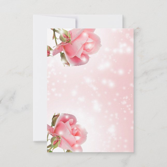 Blumenziermädchen und Rose RSVP Karte (Rückseite)