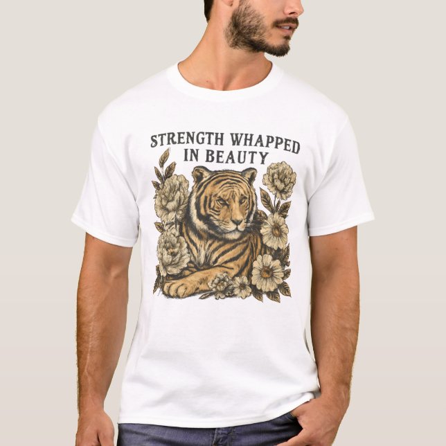 Blumenziger - Festigkeit und Schönheitsdesign T-Shirt (Vorderseite)