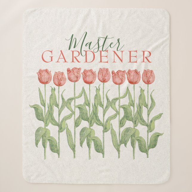 Blumenzitat Pink Tulip Floral Sherpadecke (Vorderseite)