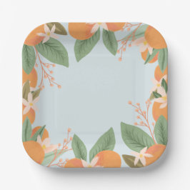 Blumenzitrus-Brautparty Papier Teller