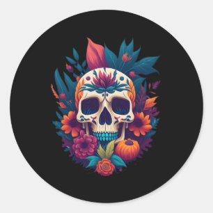 Blumenzucker Blume Tulip Rose Halloween Cot Runder Aufkleber