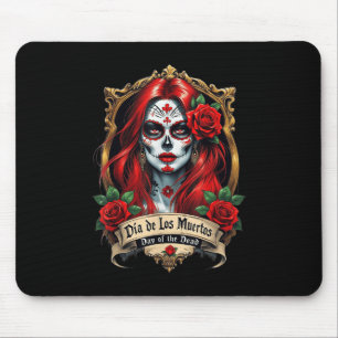 Blumenzucker-Schädeltag der Toten Dia de Muertos Mousepad
