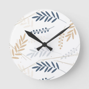 Blumenzweig Runde Wanduhr