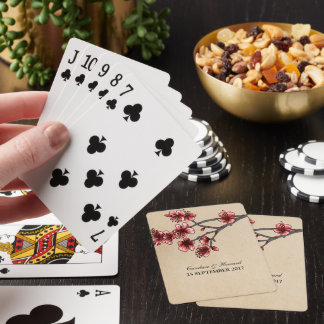 Blumenzwiebelkarten für Vintage Rotkirsche Spielkarten