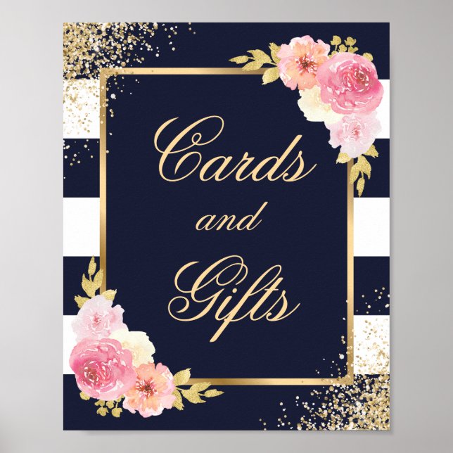 Blumenzwiebelkarten und Geschenkschild Poster (Vorne)