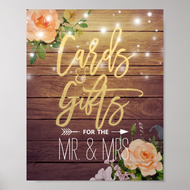Blumenzwiebelleuchten Karten Geschenke Hochzeitsze Poster (Vorne)