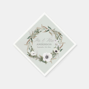 Blumenzwiebeln Anemone Wasserfarbe Serviette