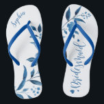 Blumenzwiebeln Flip Flops<br><div class="desc">Niedlich blaue Blumenzwiebelflecken für Brautmannschaften, tolle personalisierte Brautparty Geschenke.</div>
