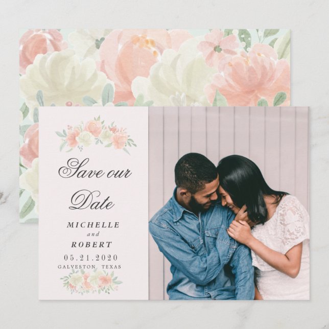 Blumenzwiebeln-Foto Save the Date Einladung (Vorne/Hinten)